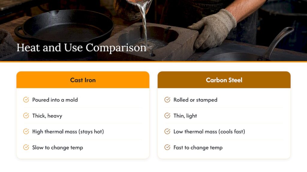 Cast iron and carbon steel task comparison