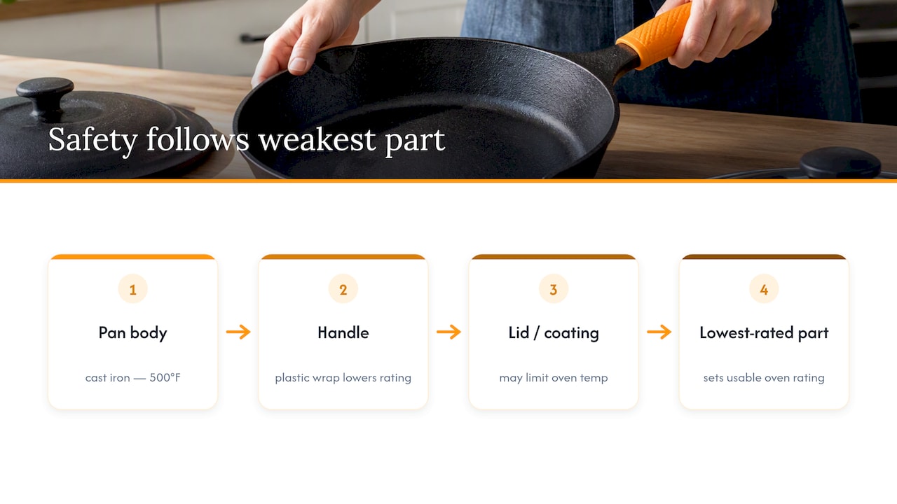 Diagram showing cookware weakest component