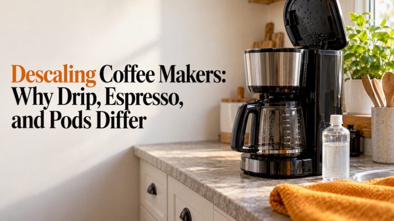Drip coffee maker prepared for descaling