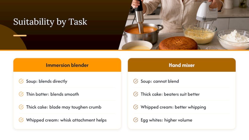 Task fit comparison for two handheld mixers