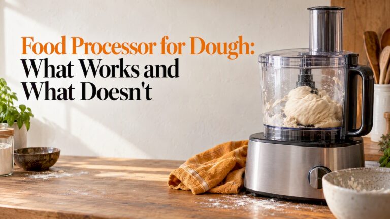 Food processor kneading bread dough